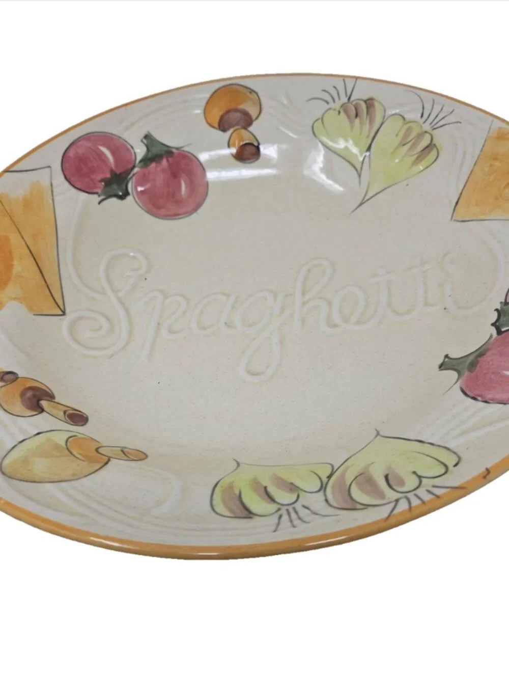 Vintage 1972 Spaghetti Bowl Family Style Los Angeles California Pottery #510 14